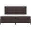 LED Box Spring Bed med hovedgærde Mørk Brun 200 x 200 cm Stof