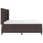 LED Box Spring Bed med hovedgærde Mørk Brun 200 x 200 cm Stof