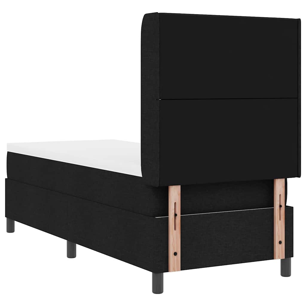 LED Box Spring Bed med hovedgærde Sort 80 x 200 cm Stof