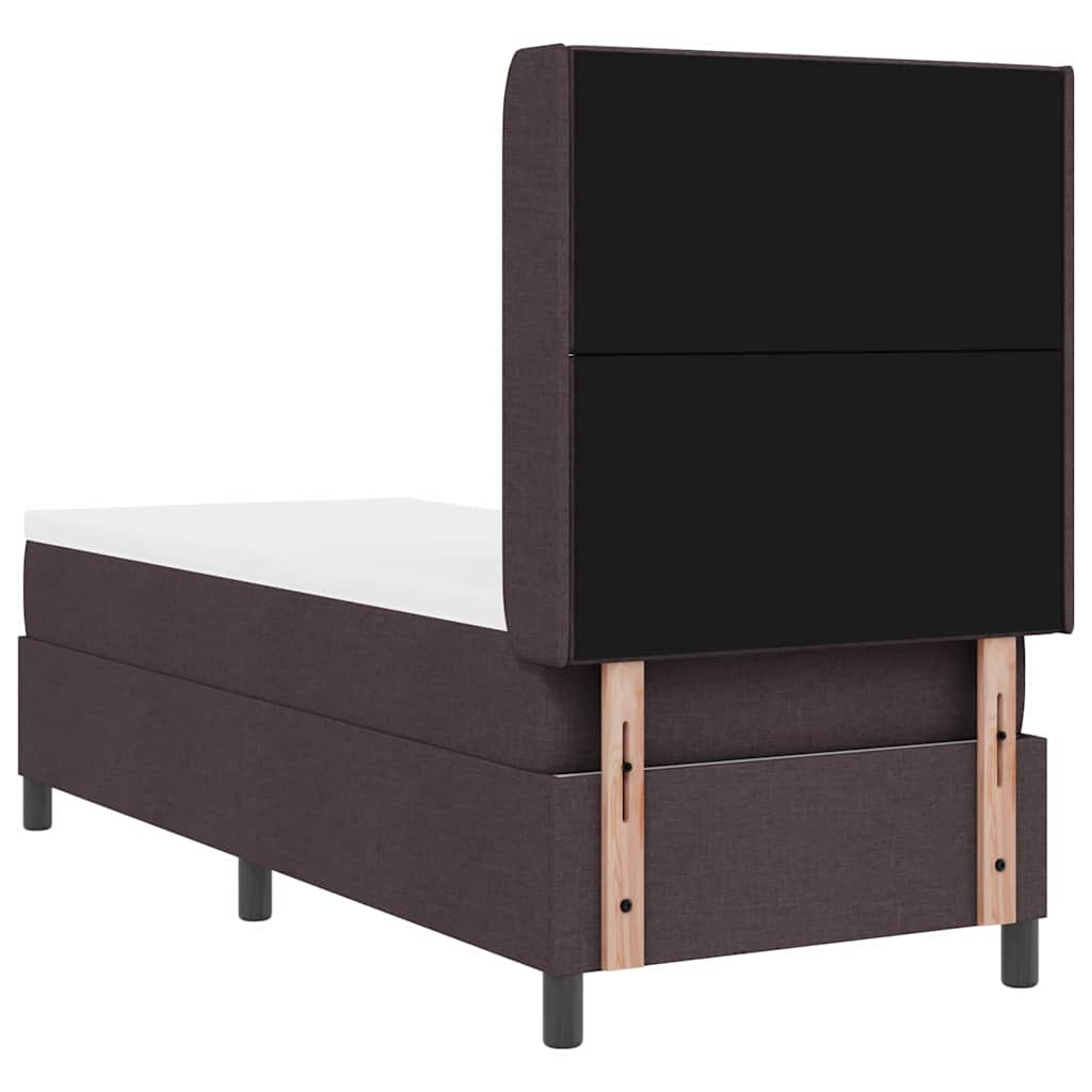 LED Box Spring Bed med pude Mørk Brun 80 x 200 cm Stof