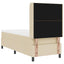 LED Box Spring Bed med hovedgærde Creme 80 x 200 cm Stof