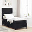 LED Box Spring Bed med hovedgærde Sort 90 x 190 cm Stof