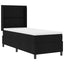 LED Box Spring Bed med hovedgærde Sort 90 x 190 cm Stof