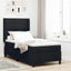 LED Box Spring Bed med hovedgærde Sort 90 x 200 cm Stof
