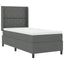 LED Box Spring Bed med hovedgærde Mørkegrå 100 x 200 cm Stof