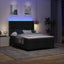 LED Box Spring Bed med hovedgærde Sort 140 x 190 cm Stof