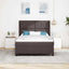 LED Box Spring Bed med hovedgærde Mørk Brun 140 x 190 cm Stof
