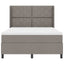 LED Box Spring Bed med hovedgærde Gråbrun 140 x 190 cm Stof