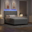 LED Box Spring Bed med hovedgærde Lysegrå 140 x 200 cm Stof