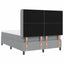 LED Box Spring Bed med hovedgærde Lysegrå 140 x 200 cm Stof