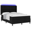 LED Box Spring Bed med hovedgærde Sort 140 x 200 cm Stof