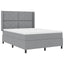 LED Box Spring Bed med hovedgærde Lysegrå 160 x 200 cm Stof