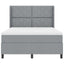 LED Box Spring Bed med hovedgærde Lysegrå 160 x 200 cm Stof