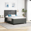LED Box Spring Bed med hovedgærde Mørkegrå 160 x 200 cm Stof