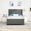 LED Box Spring Bed med hovedgærde Mørkegrå 160 x 200 cm Stof