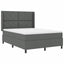 LED Box Spring Bed med hovedgærde Mørkegrå 160 x 200 cm Stof
