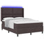 LED Box Spring Bed med hovedgærde Mørk Brun 160 x 200 cm Stof