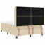 LED Box Spring Bed med hovedgærde Creme 160 x 200 cm Stof