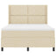 LED Box Spring Bed med hovedgærde Creme 160 x 200 cm Stof