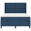 LED Box Spring Bed med hovedgærde Blå 160 x 200 cm Stof