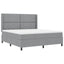 LED Box Spring Bed med hovedgærde Lysegrå 180 x 200 cm Stof