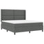 LED Box Spring Bed med hovedgærde Mørkegrå 180 x 200 cm Stof