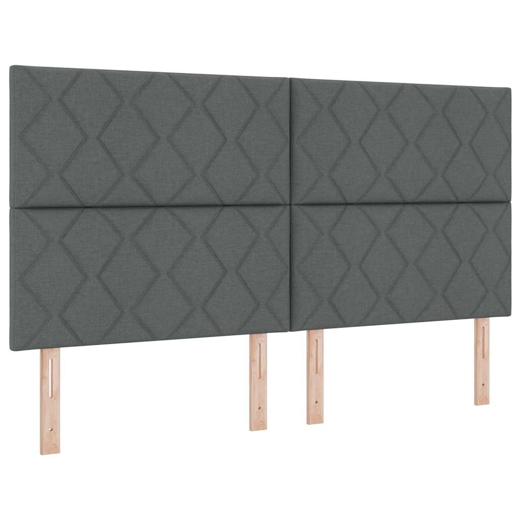 LED Box Spring Bed med hovedgærde Mørkegrå 180 x 200 cm Stof