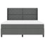LED Box Spring Bed med hovedgærde Mørkegrå 180 x 200 cm Stof