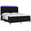 LED Box Spring Bed med hovedgærde Sort 180 x 200 cm Stof