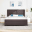 LED Box Spring Bed med hovedgærde Mørk Brun 180 x 200 cm Stof