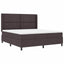 LED Box Spring Bed med hovedgærde Mørk Brun 180 x 200 cm Stof