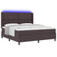 LED Box Spring Bed med hovedgærde Mørk Brun 180 x 200 cm Stof