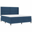 LED Box Spring Bed med hovedgærde Blå 180 x 200 cm Stof