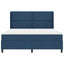 LED Box Spring Bed med hovedgærde Blå 180 x 200 cm Stof