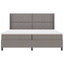 LED Box Spring Bed med hovedgærde Gråbrun 200 x 200 cm Stof