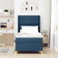Box spring seng med LED-lysstrimler Blå 90 x 190 cm Stof