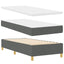 Box spring seng med LED-lysstrimler Grå 90 x 200 cm Stof
