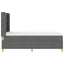 Box spring seng med LED-lysstrimler Grå 90 x 200 cm Stof