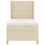 Box spring seng med LED-lysstrimler Creme 90 x 200 cm Stof