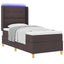 Box spring seng med LED-lysstrimler Brun 100 x 200 cm Stof