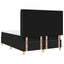 Box spring seng med LED-lysstrimler Sort 140 x 190 cm Stof