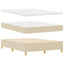 Box spring seng med LED-lysstrimler Creme 160 x 200 cm Stof