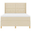Box spring seng med LED-lysstrimler Creme 160 x 200 cm Stof