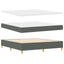 Box spring seng med LED-lysstrimler Grå 180 x 200 cm Stof
