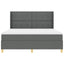 Box spring seng med LED-lysstrimler Grå 180 x 200 cm Stof