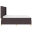 Box spring seng med LED-lysstrimler Brun 180 x 200 cm Stof