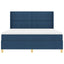 Box spring seng med LED-lysstrimler Blå 180 x 200 cm Stof
