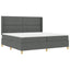 Box spring seng med LED-lysstrimler Grå 200 x 200 cm Stof