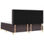Box spring seng med LED-lysstrimler Brun 200 x 200 cm Stof
