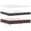 Box spring seng med LED-lysstrimler Brun 200 x 200 cm Stof